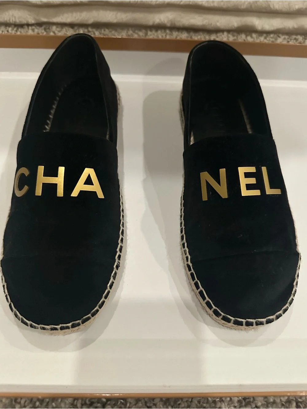 CHANEL espadrilles black